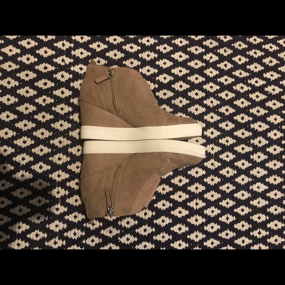 Mia Tan Suede Booties with Herl and Rubber bottom - Picture 6 of 6